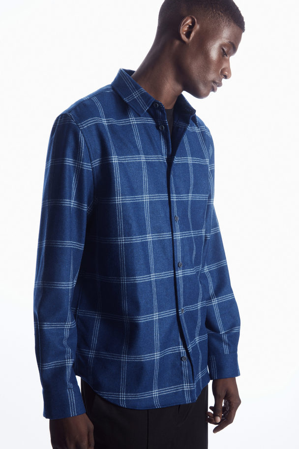 COS Checked Wool Shirt Blue / Checked
