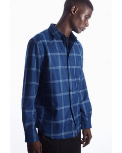 Checked Wool Shirt Blue / Checked