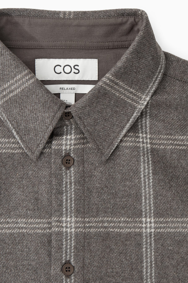 COS Checked Wool Shirt Dark Grey / Checked