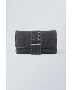 Kylie Denim Shoulder Bag Black