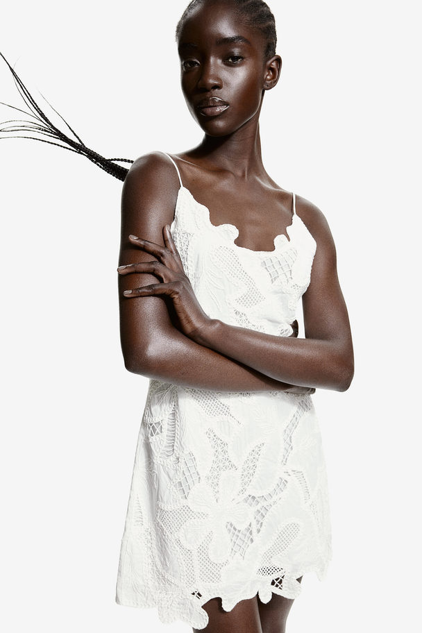 H&M Broderie Anglaise Dress White