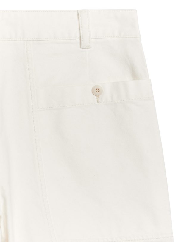 ARKET Cotton Utility Shorts White