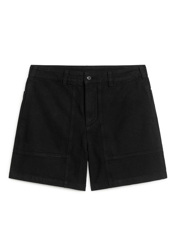 ARKET Cotton Utility Shorts Black