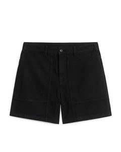Utility-Shorts aus Baumwolle Schwarz