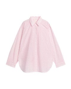 Relaxed Poplin Shirt White/pink Dots