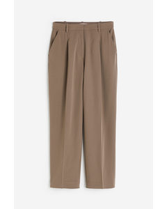 Pantalon - High Waist Donkerbeige