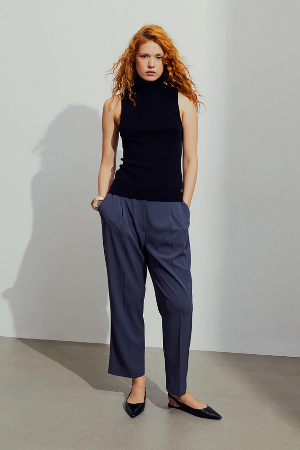 H&M Stylede Bukser Med Høj Talje Mørkegrå