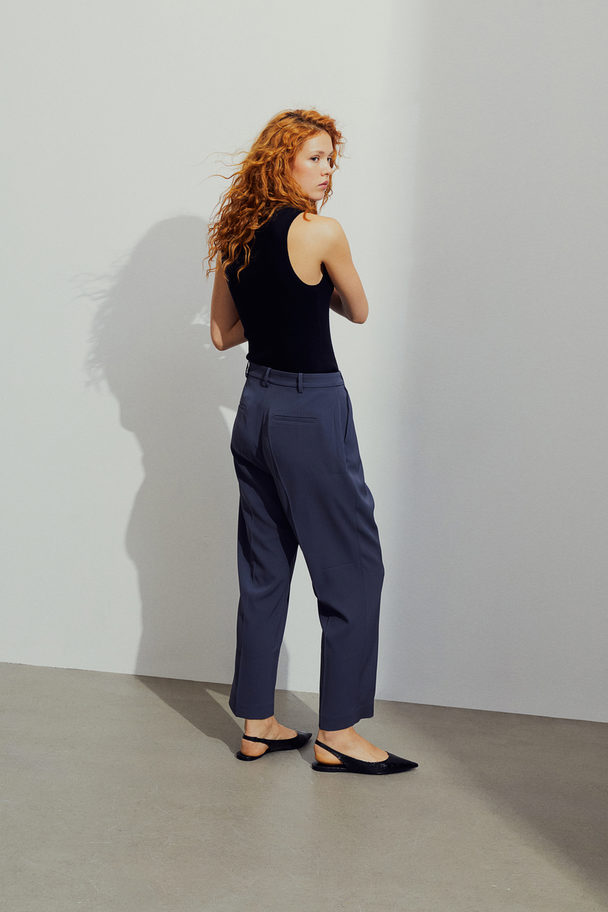 H&M High-waisted Tailored Trousers Dark Grey