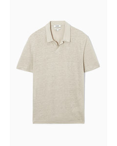 Regular-fit Linen Polo Shirt Stone