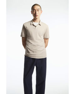 Regular-fit Linen Polo Shirt Stone