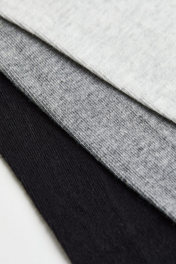 H&M 3-pack Fine-knit Tights Black/grey Marl