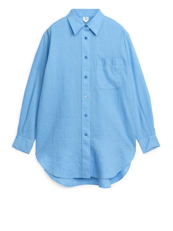 ARKET Oversized Linen Shirt Light Blue