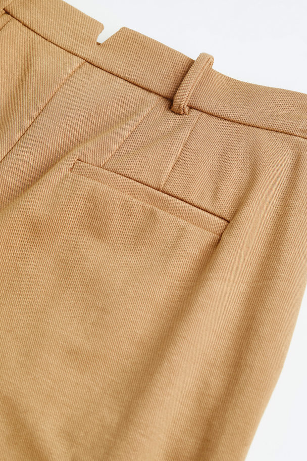 H&M Wide Tailored Trousers Dark Beige