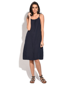 Mid-lenght Dress With Straps And Back Opening