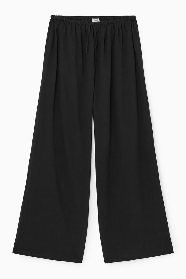 COS Semi-sheer Drawstring Trousers Black