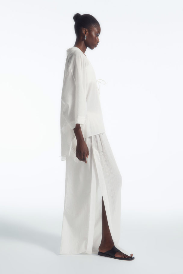 COS Semi-sheer Drawstring Trousers White