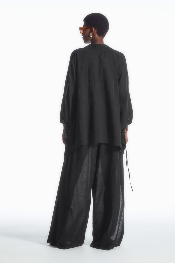 COS Semi-sheer Drawstring Trousers Black