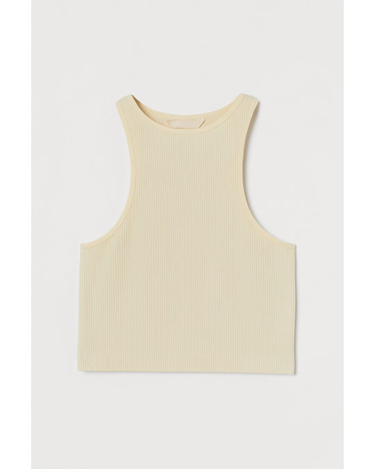 H&M Seamless Cropped Top Light Yellow