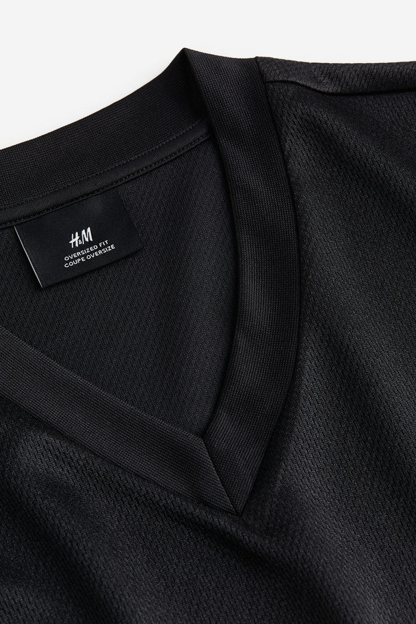 H&M Oversized Fit Printed Mesh T-shirt Black/new York City 83