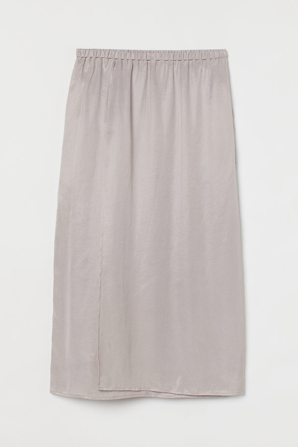 H&M Lyocell Wrapover Skirt Light Greige