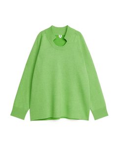 Double-knit Oversized Jumper Green