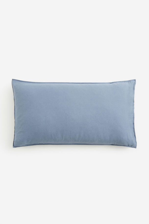 H&M HOME Kussensloop Van Gewassen Linnenmix Dusty Blauw