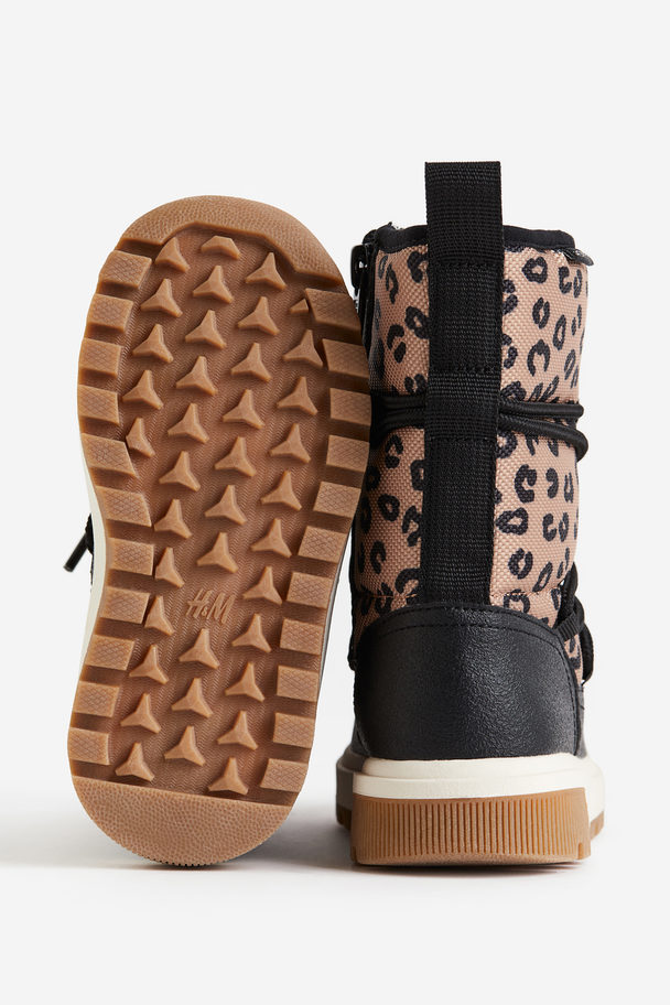 H&M Waterdichte Boots Beige/luipaarddessin