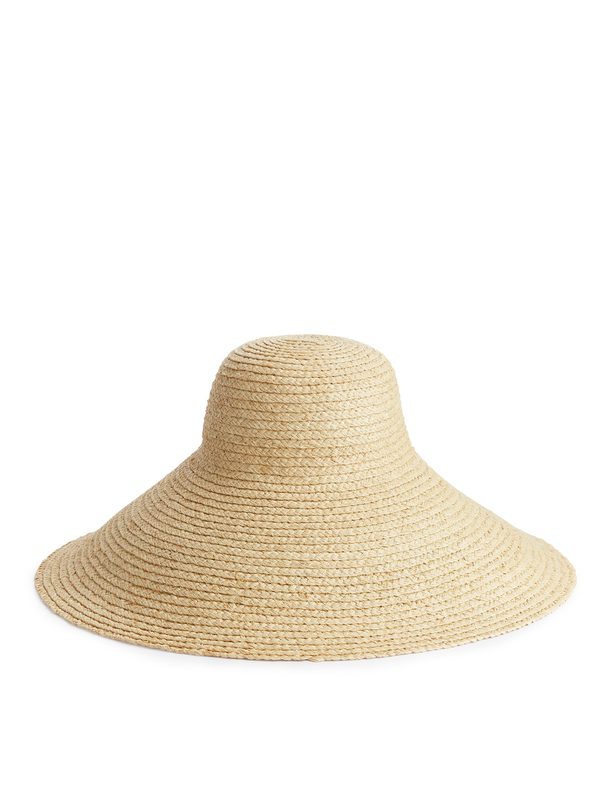 ARKET Wide Brim Straw Hat Beige