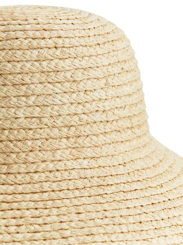 ARKET Wide Brim Straw Hat Beige