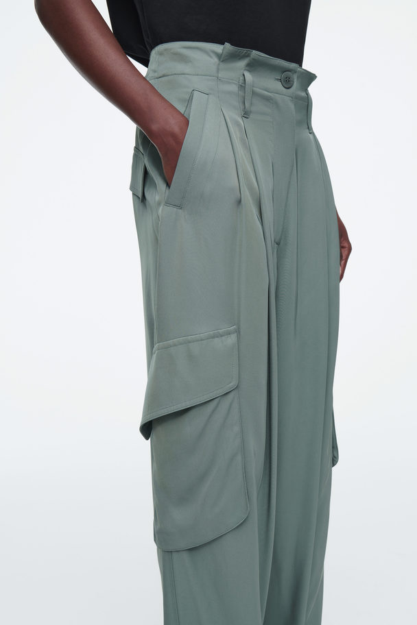 COS Paperbag Utility Trousers Teal