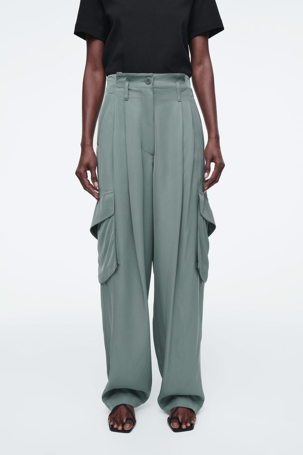 COS Paperbag Utility Trousers Teal