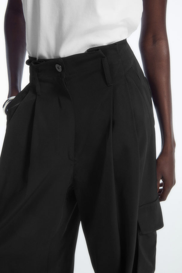 COS Paperbag Utility Trousers Black