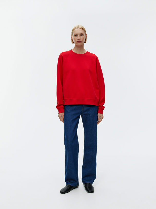 ARKET Soft French Terry Sweatshirt Red
