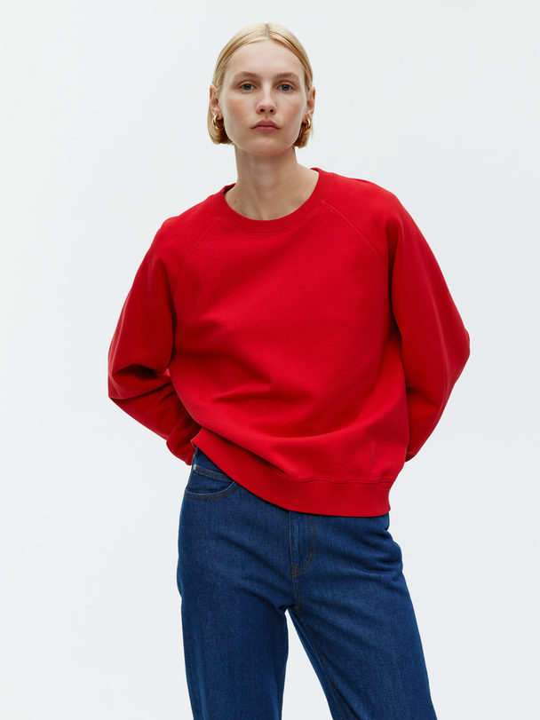 ARKET Soft French Terry Sweatshirt Red