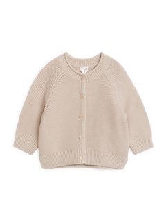 Knitted Cotton Cardigan Beige
