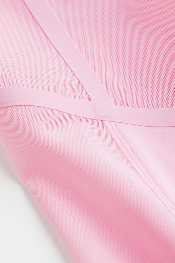 H&M Mesh-detail Leggings Bubblegum Pink