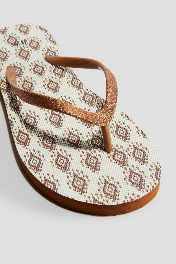 H&M Flip-flops Beige/patterned