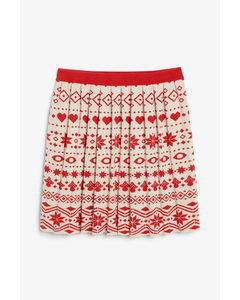 Knitted Holiday Skirt Classic Holiday Print
