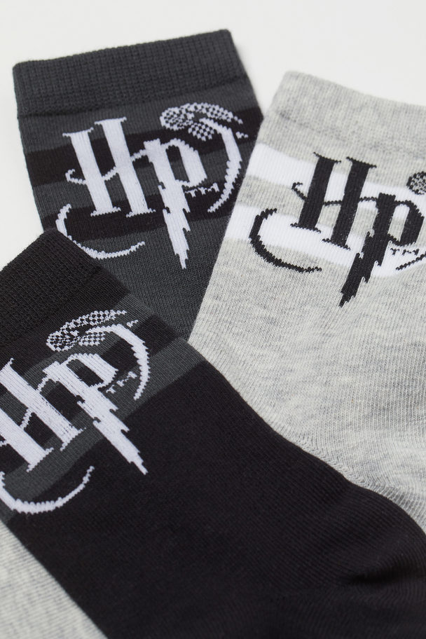 H&M 5-pack Socks Black/light Grey Marl