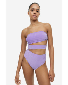 High Leg Cut-out Swimsuit Purple
