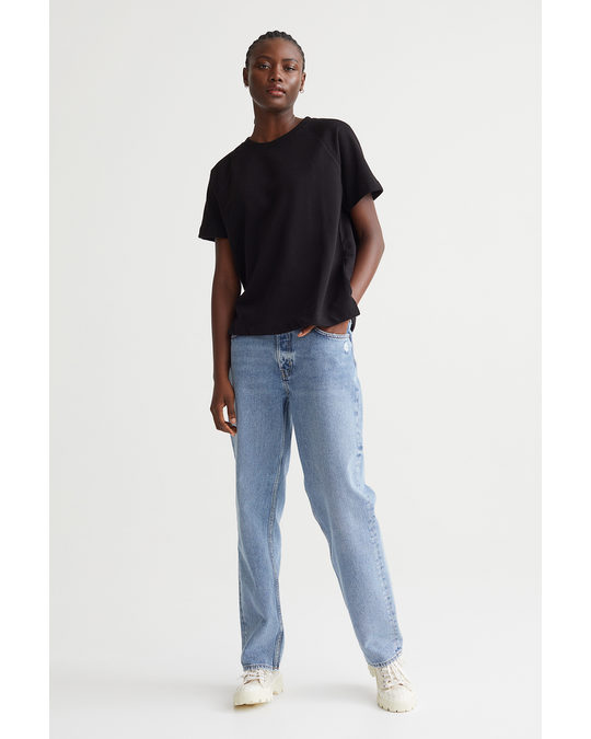 H&M Short-sleeved Sweatshirt Black