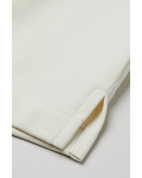 H&M Short-sleeved Sweatshirt Cream