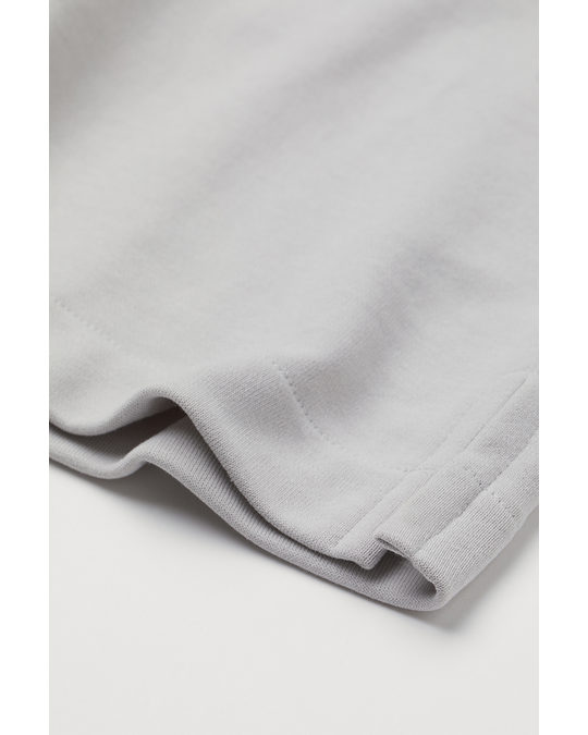 H&M Short-sleeved Sweatshirt Light Grey