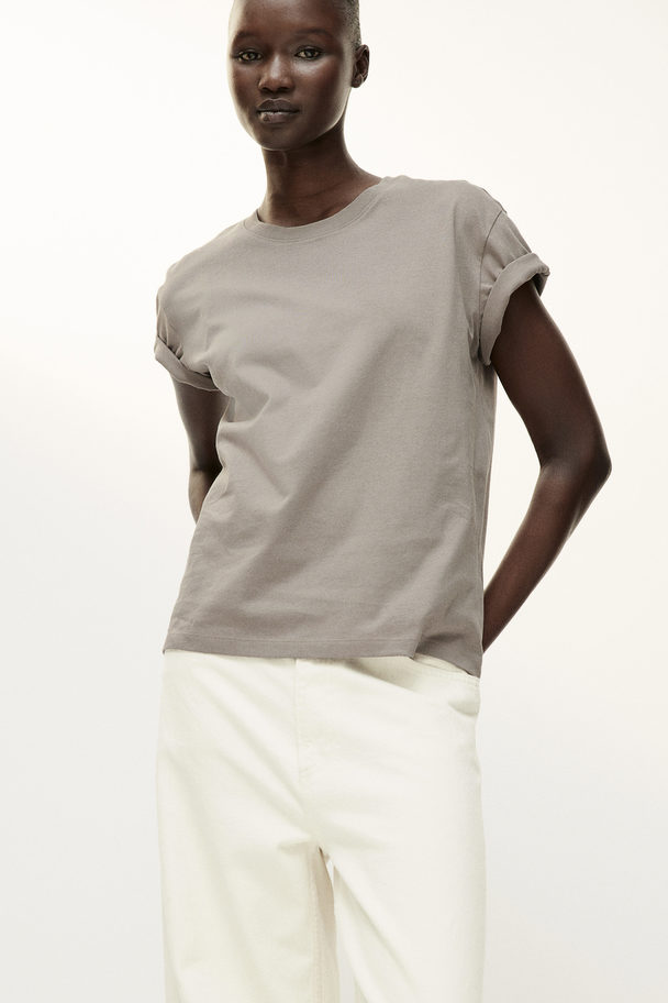 H&M Cotton T-shirt Greige