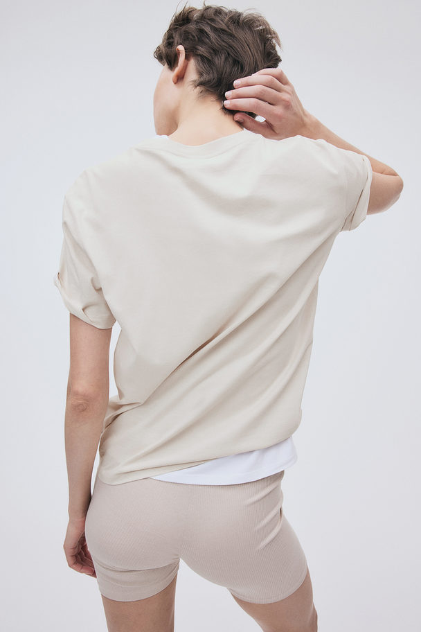 H&M Cotton T-shirt Light Beige