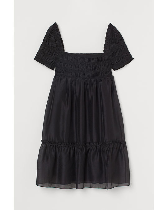 H&M Smocked A-line Dress Black