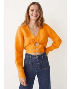 Cropped Cut-out Top Yellow