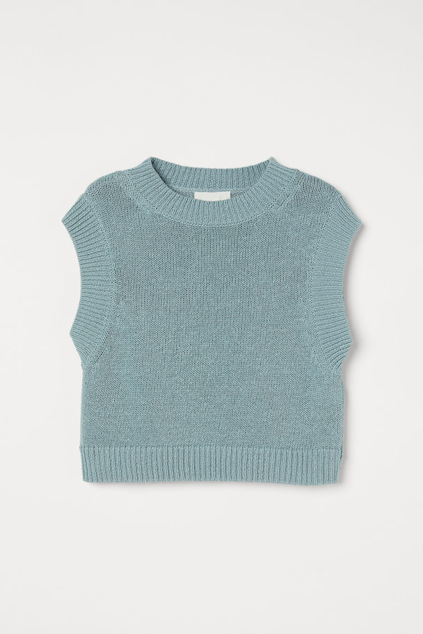 H&M Boxy Sweater Vest Turquoise