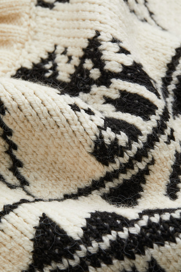 H&M Jacquard-knit Jumper White/patterned