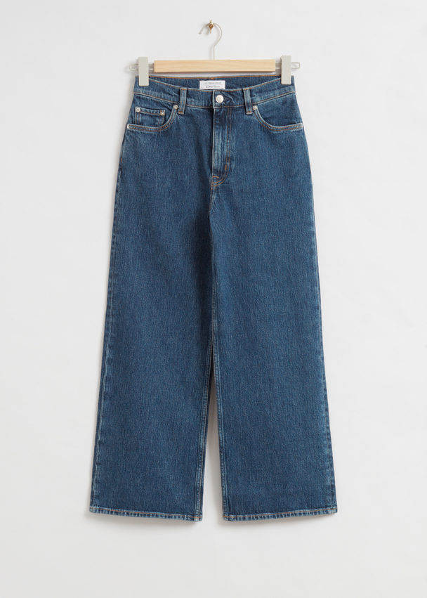 & Other Stories Wide Cropped Jeans Medium Dusty Blue